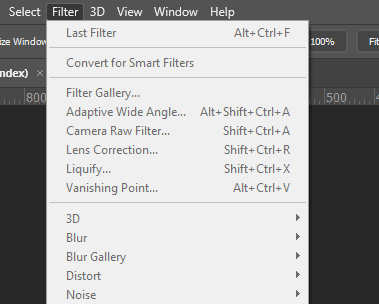 Photoshop filters greyed out